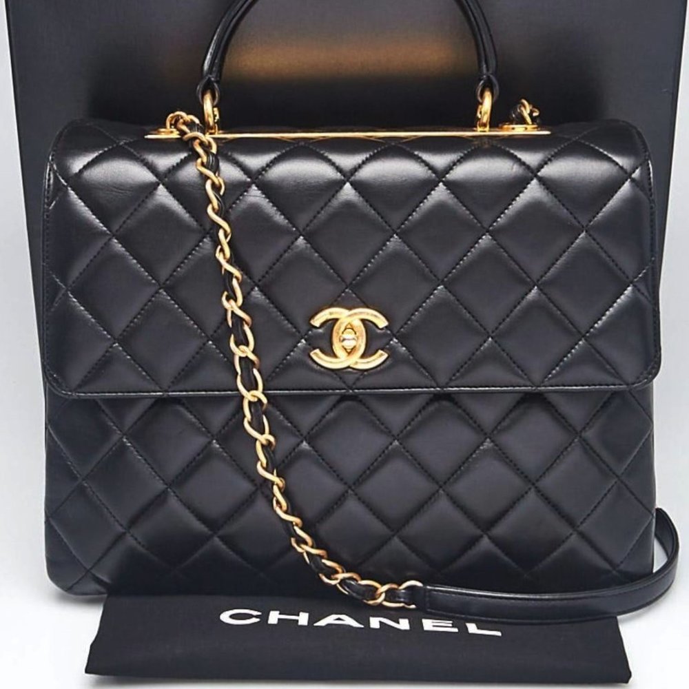CHANEL - LARGE Trendy CC Flap Bag with Box, Dustbag, Etc